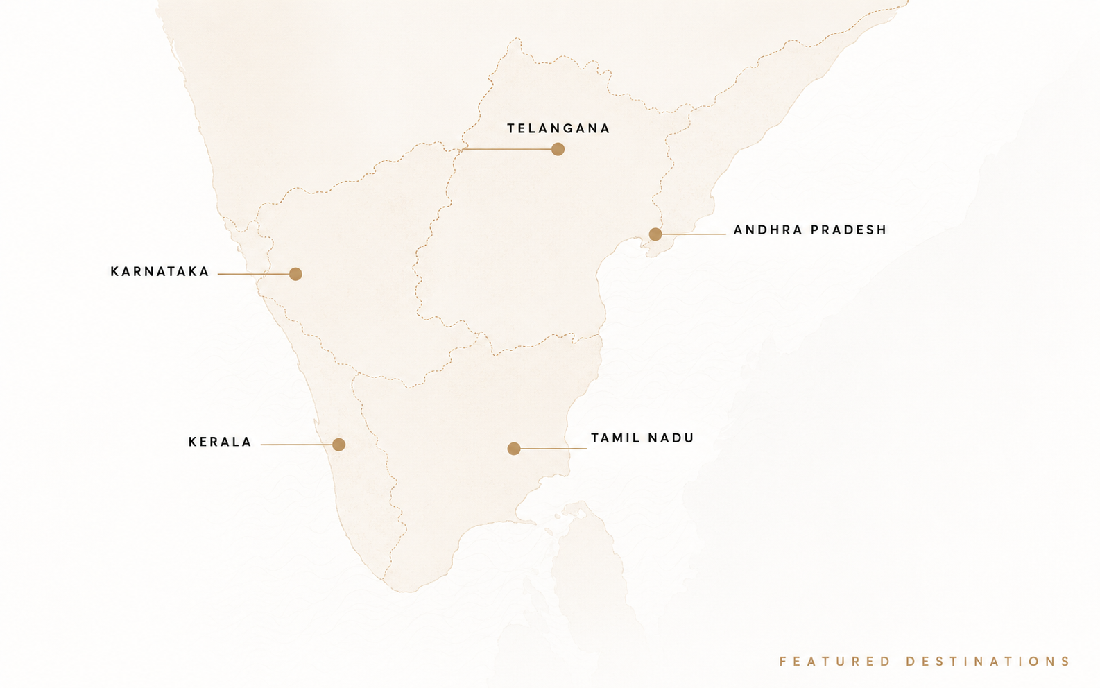 Decorque destination map across South India